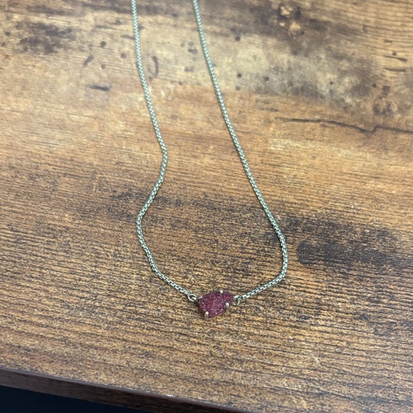 Kendra Scott Gold tone Helga Red drusy necklace - Picture 1 of 4